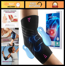 Elbow Support Brace for Tennis & Golfer's Elbow - 2 Compression Pads, Pain Relie