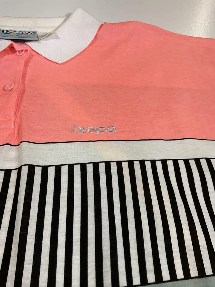 Polo sin mangas vintage Ixspa geométrico bloque de color talla M tenis funky retro años 90 Foto 2 de 4