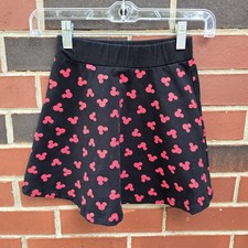 Disney Minnie Mouse 128cm Small Girls Flowy Skirt Size 6-7 Black Red