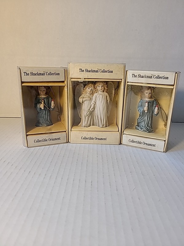 Sackman Collection Ornaments 1 Twin Handpainted Porcelain Angels And Two Signal