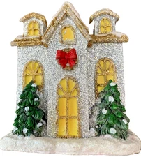 Yankee Candle Christmas Wonderland House w Trees Votive Tea Light Holder Retired