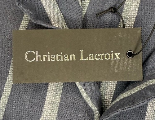 NWT Christian Lacroix Modern Fit Shirt Sleeve Shirt Men’s Sz S Striped Linen BLD - Picture 6 of 9