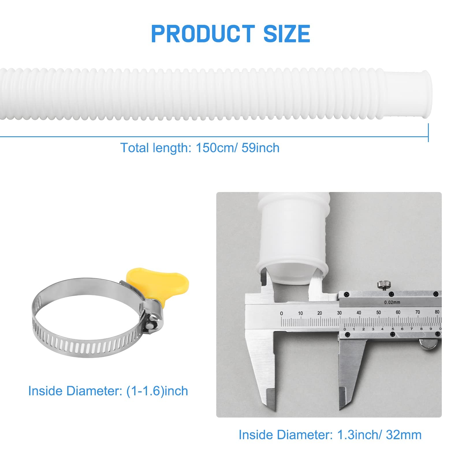 Hose for Pool Pump 1.25" Diameter Swimming Pool Hose for Above Ground Pools, ...