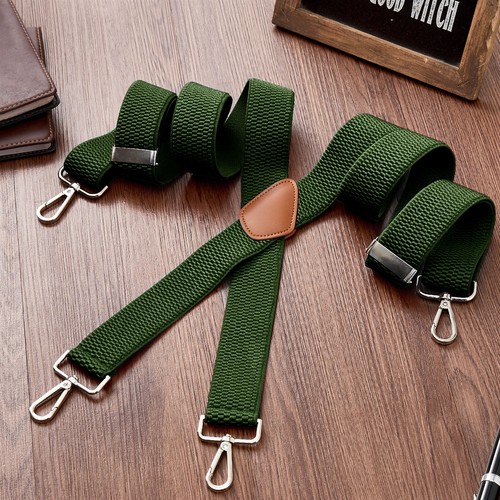 Buyless Fashion Heavy Duty 2 Pack Suspender Men Adjustable Straps X Strong Hooks - Picture 33 of 91