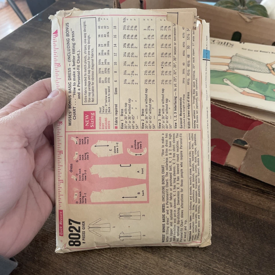 Simplicity 8027, 60s Dress, Sz 14/36, Cut & COMPLETE, Vintage Sewing Pattern - Image 2 of 4