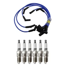 NGK Wire Set & Denso 6 Standard Spark Plugs Kit for Sable Taurus 3.0L V6 Vin U&2