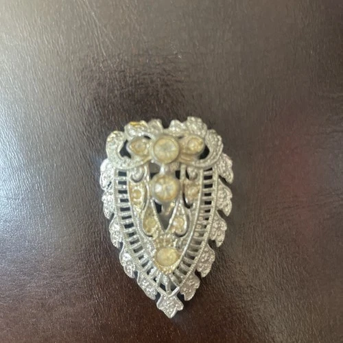 Art Deco Vintage Silver Tone Rhinestone Dress Clip Shoe Clip Ornament jewelry