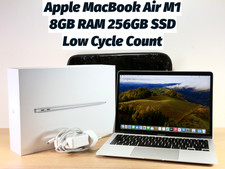 Apple MacBook Air M1 13-inch 8GB RAM, 256GB SSD, Silver - Boxed - Low Cycles