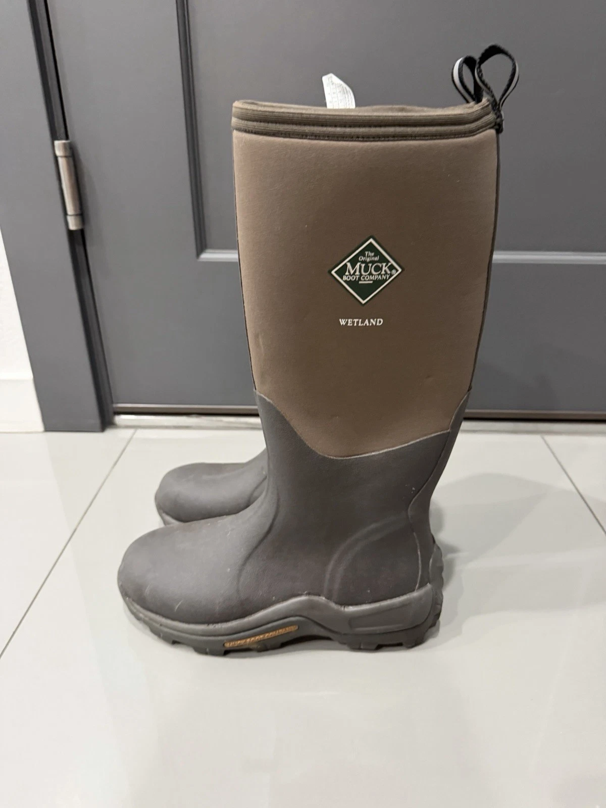 Muck Boot Wetland Men’s 9 Brown Waterproof Rubber Neoprene Hunt Fish Work Nice