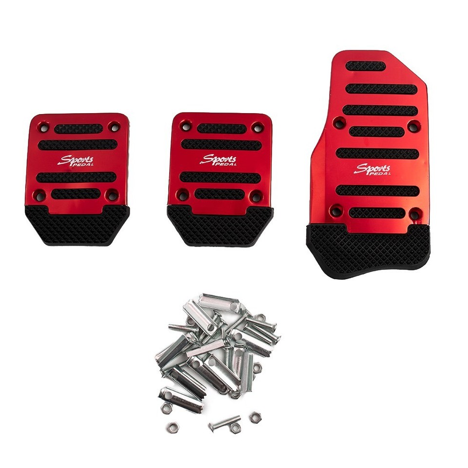 3Pcs/Set Car Foot Pedals Car Clutch Cover Treadle Red Safe For Driving
