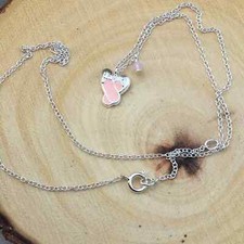 Girls Ballet Slippers Sterling Silver Swarovski Necklace
