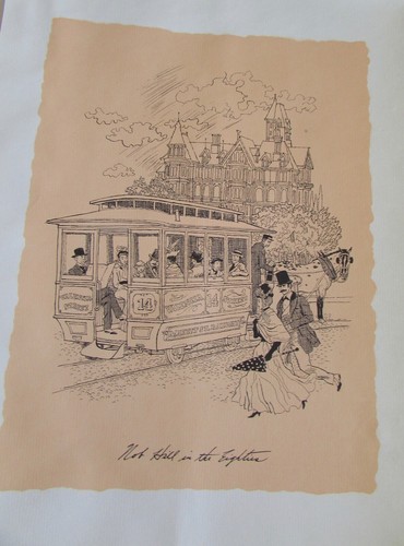 Mid Century San Francisco Landmark City Scene Pen & Ink Prints Set of 6 - Picture 7 of 10