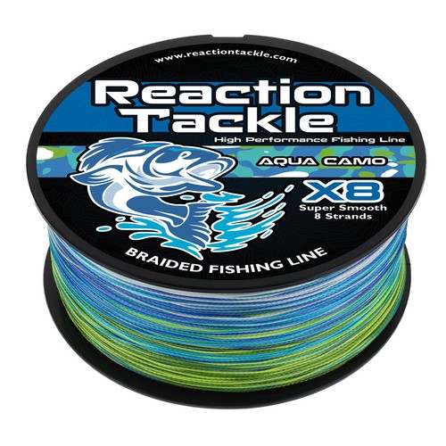 Reaction Tackle Braided Fishing Line / Braid - Aqua Camo 4 and 8 Strands - Picture 63 of 109