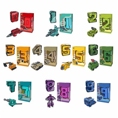 Number TransformersAction Figure Number RoBots Learning Toys for Kids Gifts