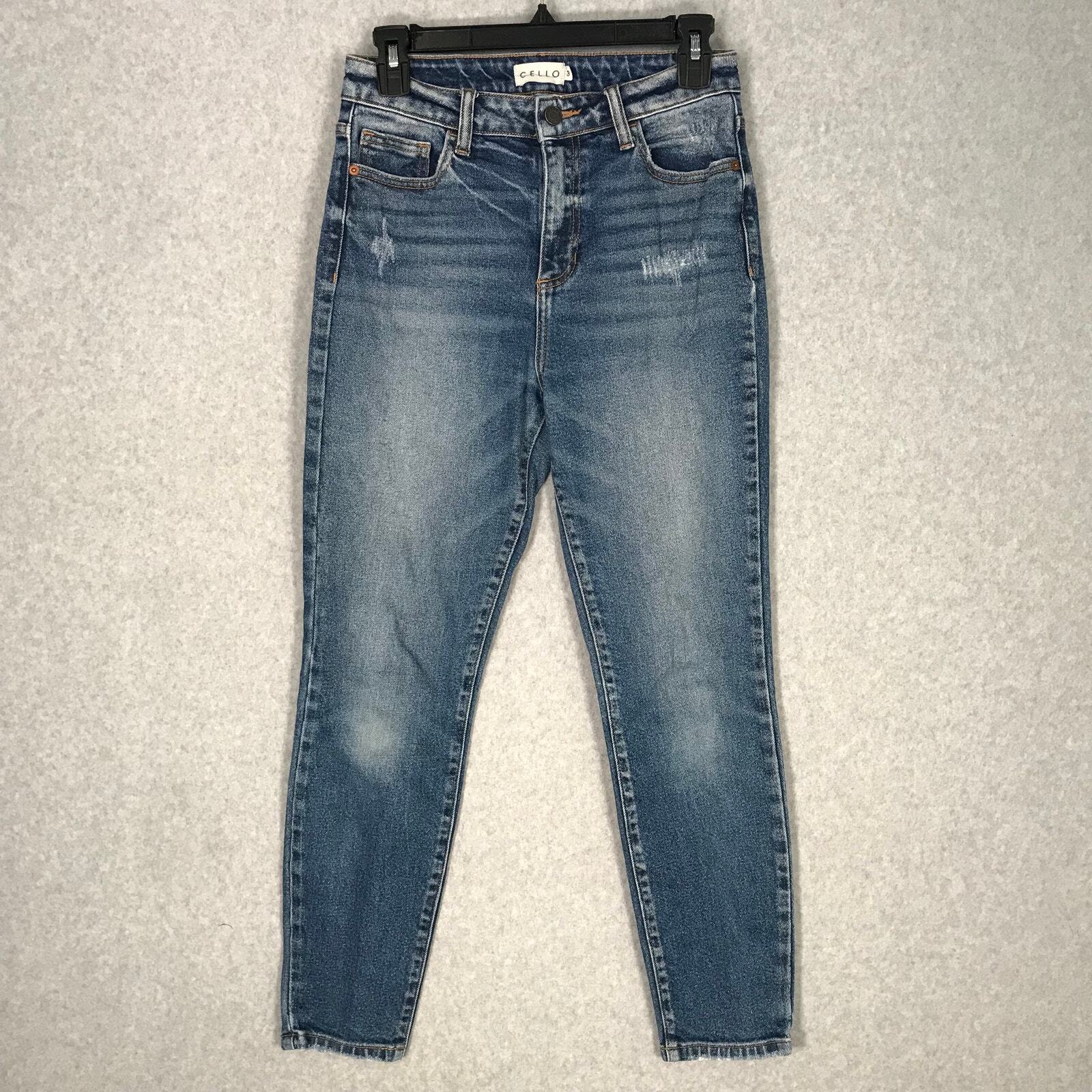 Cello Jeans Women Size 3 Skinny Ankle Distressed Holes Grunge Capsule Worn Faded