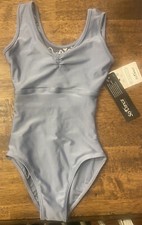 So Danca Girls Lace V-neck Tank Leotard, Blue, Size 6x-7 NWT