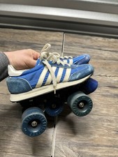 Vintage 70  s ProModel Variflex Roller Skates Shoes Blue White Stripe Womens 5