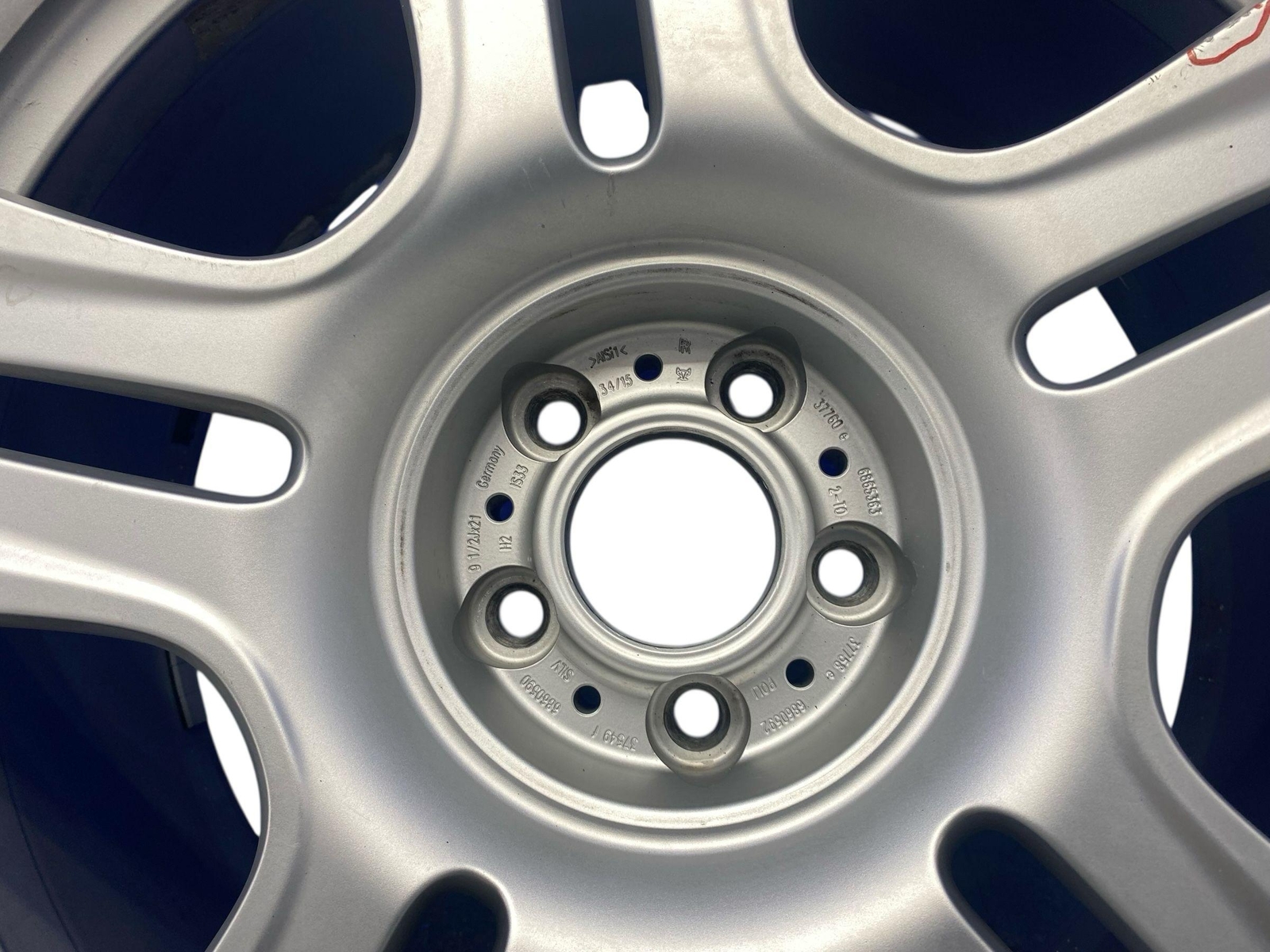 2009-2014 ROLLS ROYCE GHOST 21X9.5 FIVE DOUBLE SPOKE WHEEL RIM SILVER *SCUFFS*