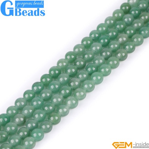 Cuentas sueltas de jade verde aventurina natural para hacer joyas agujero grande de 15 - Imagen 21 de 35