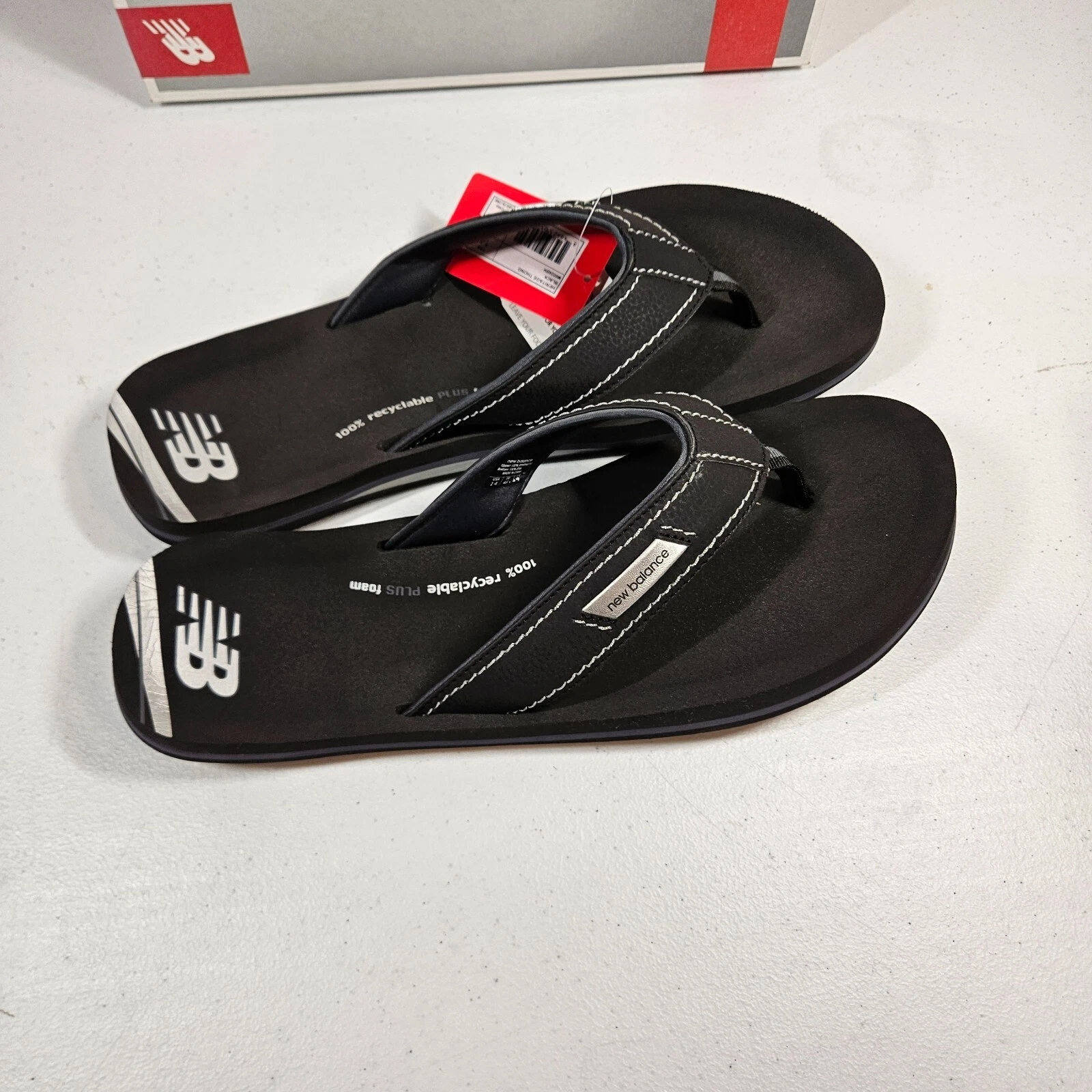 New Balance Heritage sandali infradito neri da uomo taglia US 14