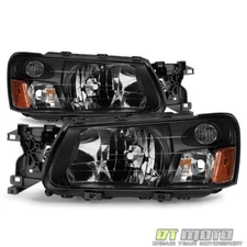 2003-2004 Subaru Forester Headlights Headlamps Aftermarket 03-04 Set Left+Right
