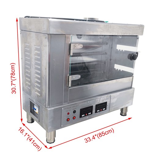 2-Roll Electric Chicken Rotisserie Machine 220V Rotating Roasted Chicken Oven - Picture 17 of 23