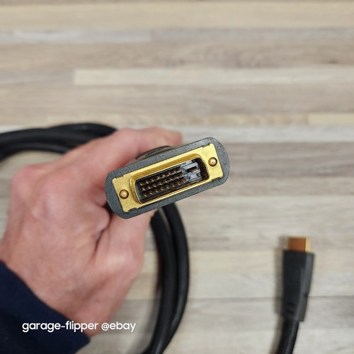 HDMI to DVI-D Cable Bi-Directional Male to Male Cord DVI to HDMI Adapter Braided - Picture 4 of 7