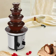 Chocolate Fountain Machine,4 Tier Stainless Luxury Cater Cheese Cascading Fondue