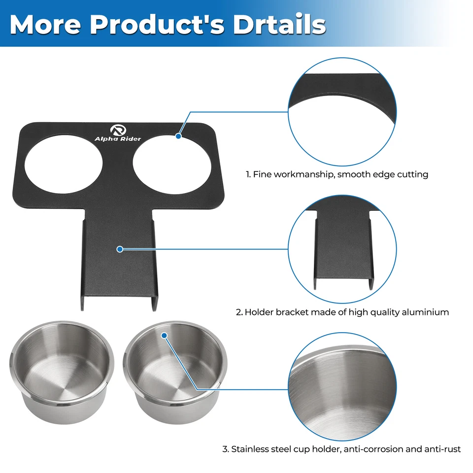 Juego de portavasos doble para camioneta Chevy GMC C10 C20 C30 K10 K20 K30 1973-1987 Foto 2 de 4