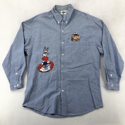 looney tunes dress shirt Chambray Looney Tunes Button-Up Shirt