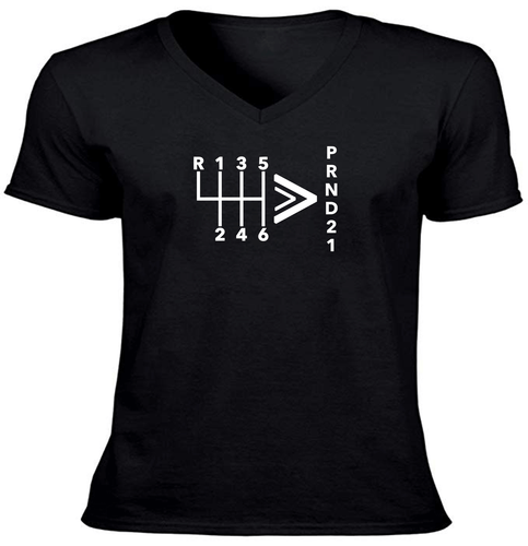 Manual Automatic Tee V-Neck T-Shirt Unisex Print Shirt Gift Stick Shift Car - Picture 3 of 19