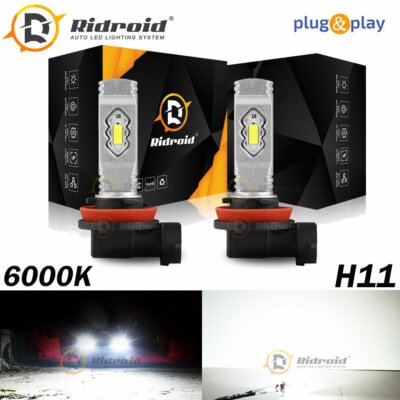 RIDROID Light LED H11 H11LL Driving Fog Light Bulb Lamp 6000K White Replacement