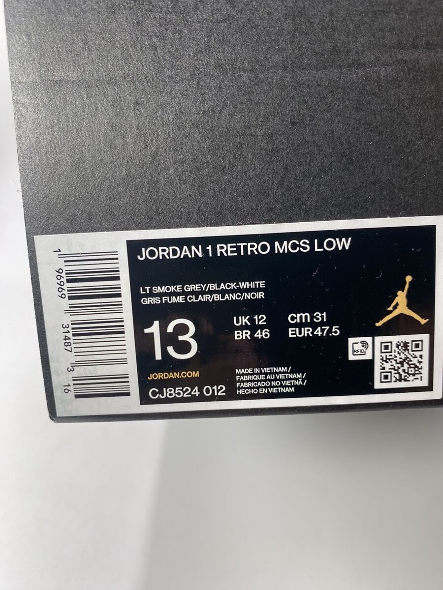 Nike Jordan 1 Retro Mcs Low Grey Black White Baseball Cleats Nike Jordan 1 Retro Mcs Low Grey Black White Baseball Cleats