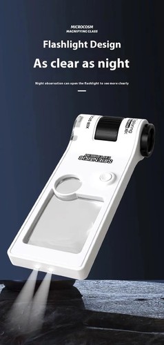 Microscopio móvil portátil 80X con 5 luces LED para joyería y 3X-10X para lectura - Imagen 9 de 19