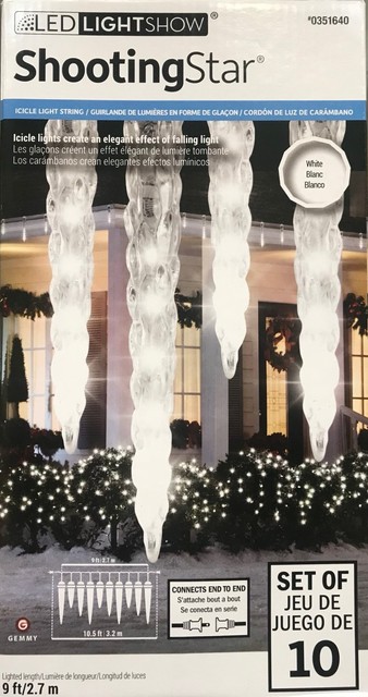 Gemmy 661 Led 61 Shooting Star Christmas Icicle Lights White For Sale Online Ebay