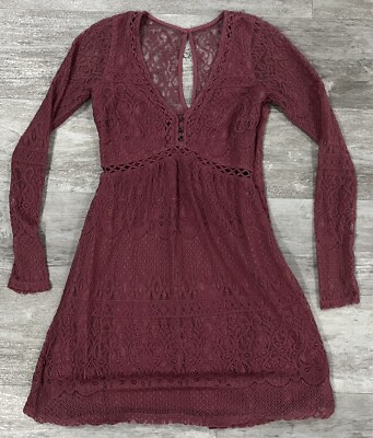 Hollister Lace Crochet Overlay Mini Sheath Dress Light Plum Color Size 3 | eBay Hollister Lace Crochet Overlay Mini Sheath Dress Light Plum Color Size 3 | eBay