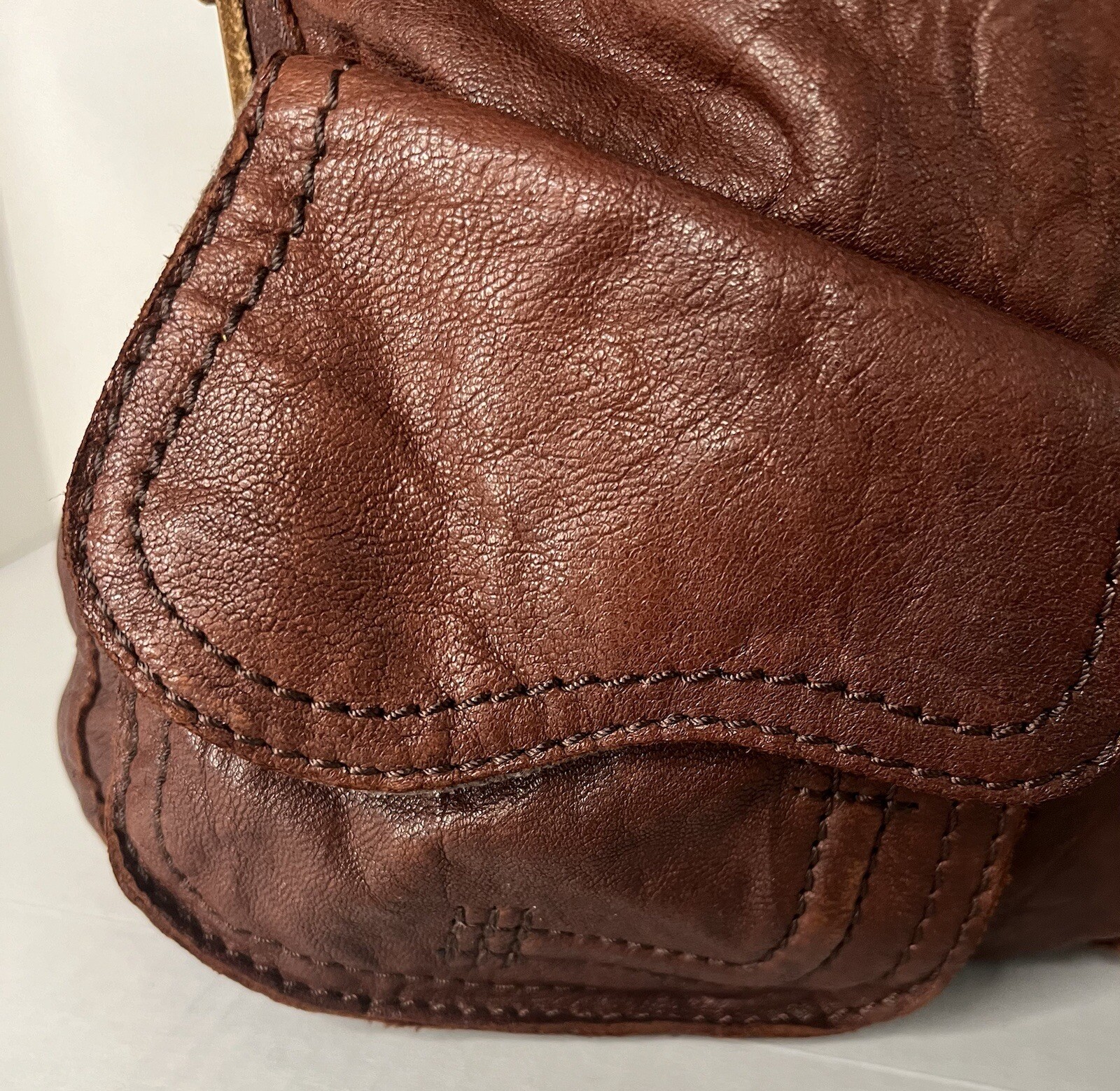 Lucky Brand Lamb Leather Mahogany Hobo Purse Shoulder Satchel eBay