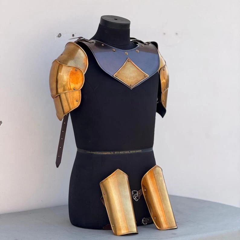 Caballeros y garganta negros medievales, armadura de brazaletes de acero - LoteR Cosplay armadura LARP Foto 2 de 4