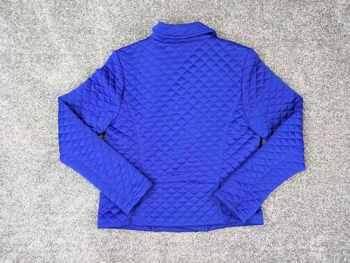 Lauren Ralph Lauren Jacket Womens M Cobalt Blue Quilted Moto Coat