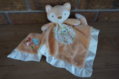 SECURITY Blanket DOUGLAS Orange Fox Mushroom Satin Lovey Woodland Lil Snugglers