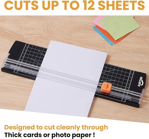 Cortadora de papel ISDIR A4, recortadora de 12 pulgadas herramienta para álbumes de recortes negra - Imagen 2 de 4