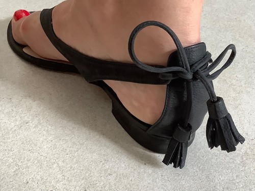 Vintage Joseph Azagury Women's Black Suede Thong Sandals Size UK 5 - Picture 3 of 12