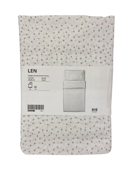 Brand New IKEA LEN White Duvet Cover Pillowcase 110x35 cm (43x14