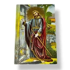 Postcard Easter Greetings Jesus Embossed Gilded c1909 Divided Back Card C512