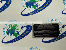 Massey Ferguson MF 35 3 Cylinder Tractor Starting Instructions Plate