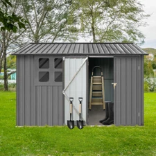 Metal garden sheds 6ftx8ft outdoor storage sheds  with window for Backyard Patio