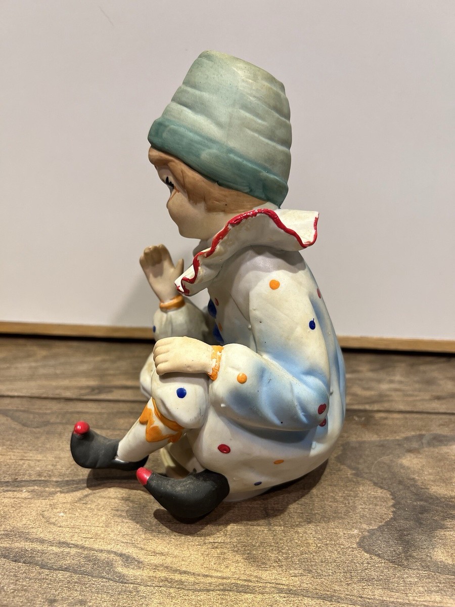 Vintage Clown Mime Wind Up Music Box plays “Send In The Clowns