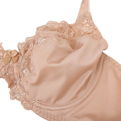 Women's Underwired Non Padded Bra Embroidery Lace Minimiser Full Coverage Bras - Picture 47 of 50