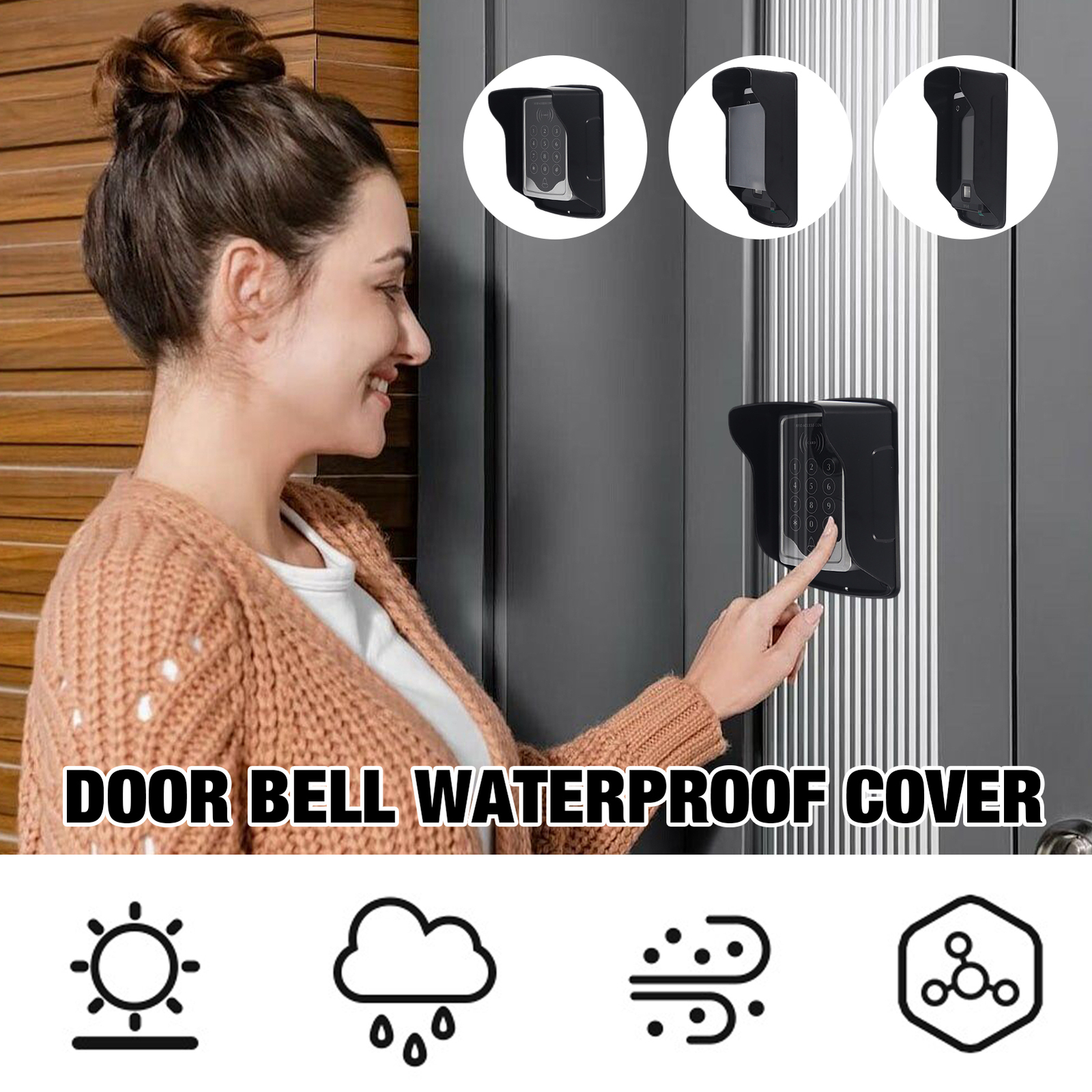 Doorbell Waterproof Cover Ring Doorbell Anti-Glare Cover Weatherproof Rainproof-image