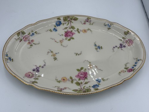 Castleton Sunnyvale Floral Bone China Big Oval Platter 16" x 11.5" Gold Trim Vtg - Picture 7 of 10